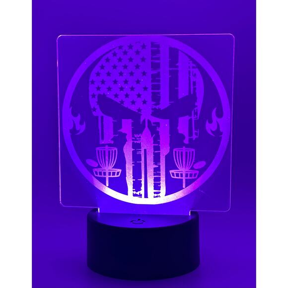 Disc Golf Laser Engraved LED light, Disc Golf Gift, Sport Gift, LED Night Light - Picture 15 of 16